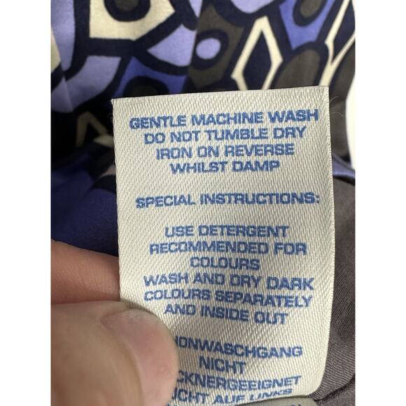 Boden Women’s Blue Geometric Print V Neck Sheath Sleeveless Dress Size 2 - Picture 5 of 6